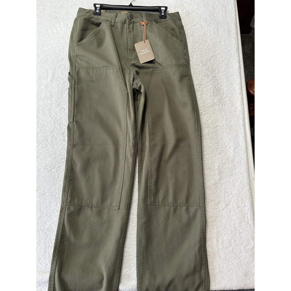True North Men's 32 x 32 Cotton Blend Green Loose Carpenter Pants (F5)